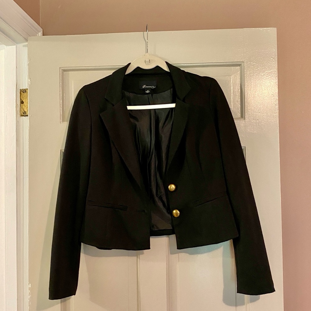 Black Blazer with Gold Accents